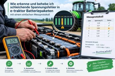 Wie erkenne und behebe ich schleichende spannungsfehler in e‑traktor batteriepaketen mit einem einfachen messprotokoll